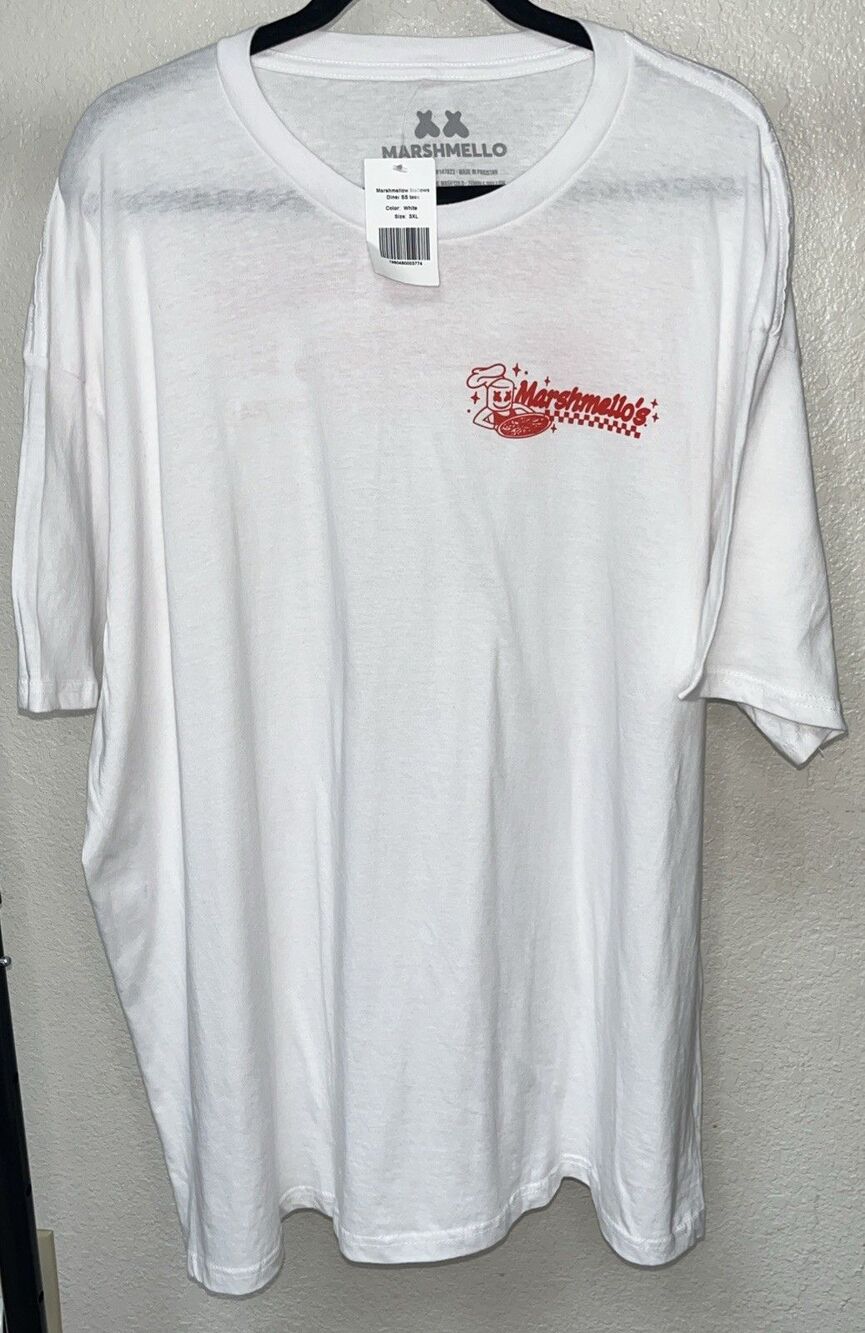 Marshmello Mello DJ Pizza Chef Rave Tee Men Sz 3XLarge White